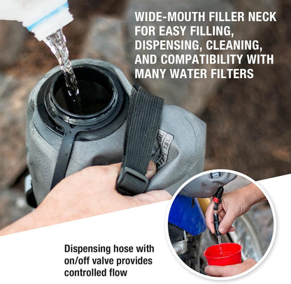 Giant Loop Cactus Canteen Water Reservoir, Foldable and Collapsible Utility Bladder for Drinking Water 1,2,3,5-Gallon (1-Gallon)