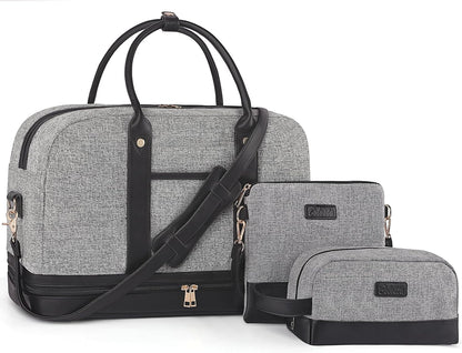 Weekender Bag for Women Canvas Overnight Bag Large Travel Tote Bag Carry on Shoulder Duffle Bag With Shoe Compartment,Perfect for Travel/Daily Use/Birthday Gift …