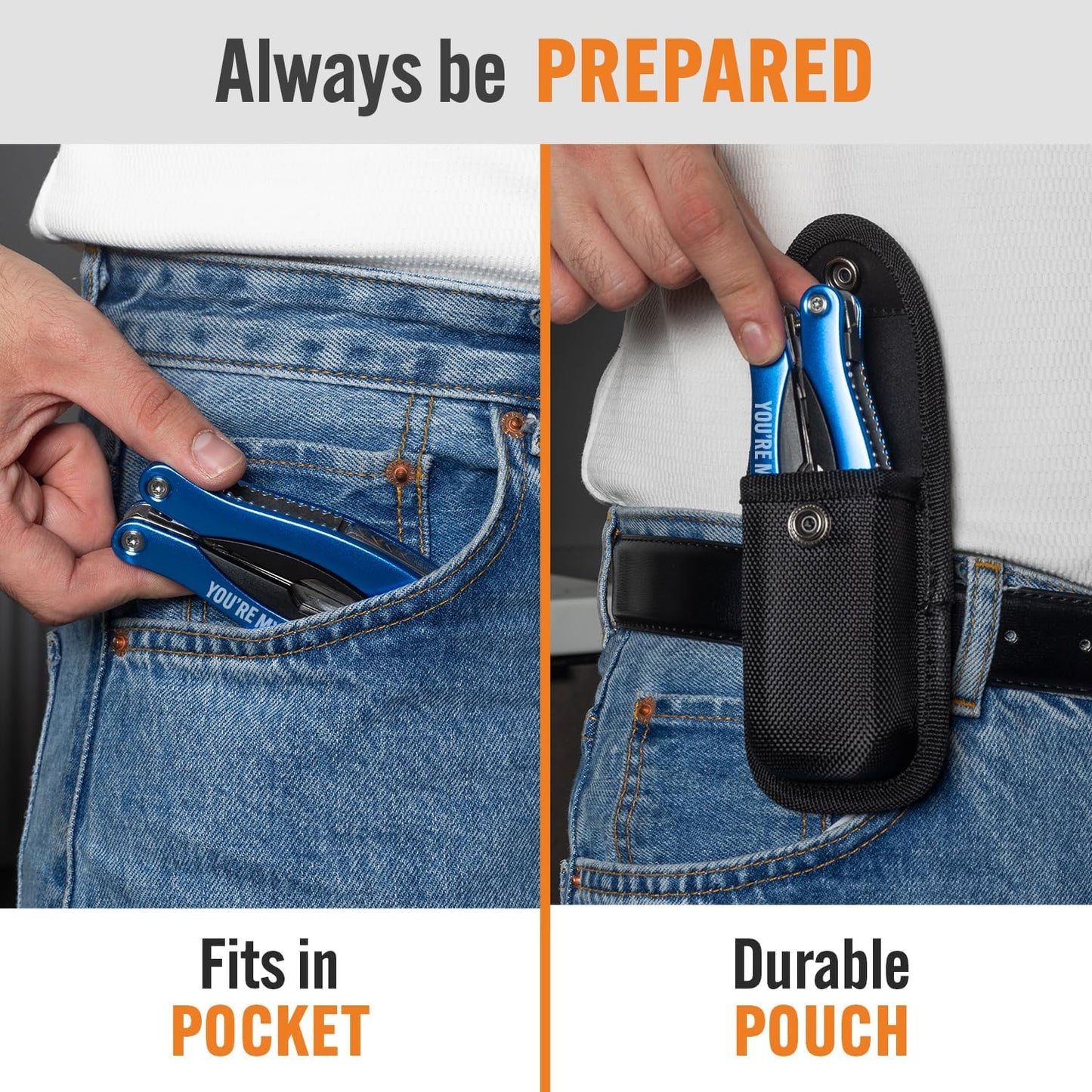 YOU ARE MY HERO Multitool 15-in-1 | Practical Gift for Dad Husband Grandpa Son, Engraved Multi Tool for EDC & Outdoors, Great Birthday Appreciation Gift from Daughter Son Wife, Unique Gadget for Men