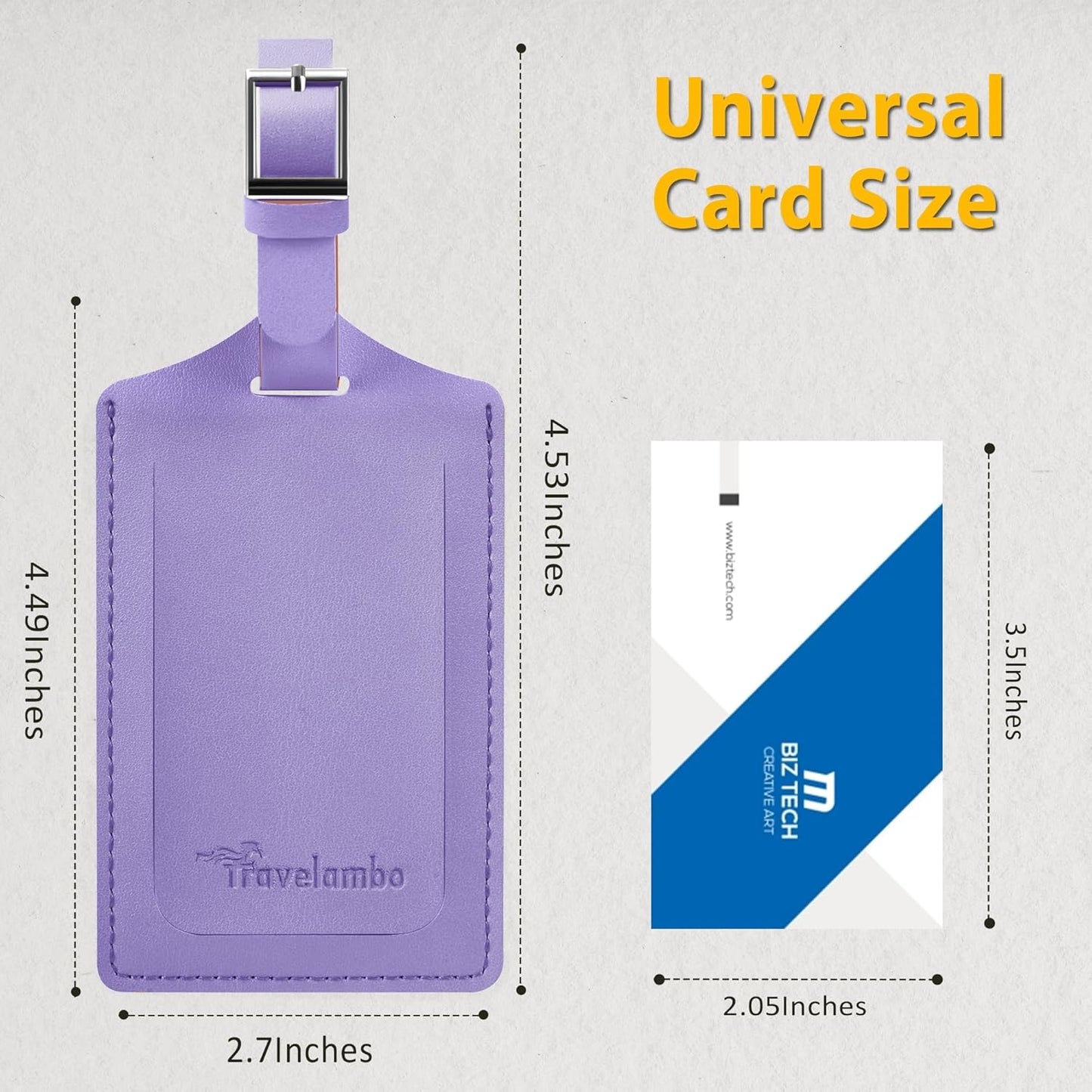 Travelambo Luggage Tags for Suitcases Faux Leather Privacy Protection 12 Pack Bag Tags Travel Accessories Essential, Classic Purple