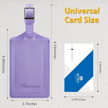 Travelambo Luggage Tags for Suitcases Faux Leather Privacy Protection 30 Pack Bag Tags Travel Accessories Essential, Classic Purple