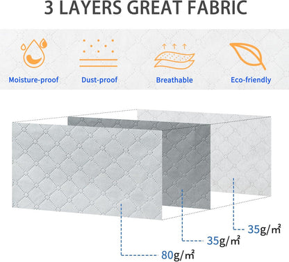 combocube 3 Pack Closet Organizers and Storage Containers, Clothes Storage Bins, Storage Bags with Large Clear Window & Handles for King Comforter, Pillow, Quilt, Bedding, Clothes