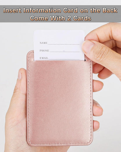 Teskyer Luggage Tags, 3 Pack Premium PU Leather Luggage Tags for Suitcases, Privacy Protection Travel Bag Tags, Rose Gold