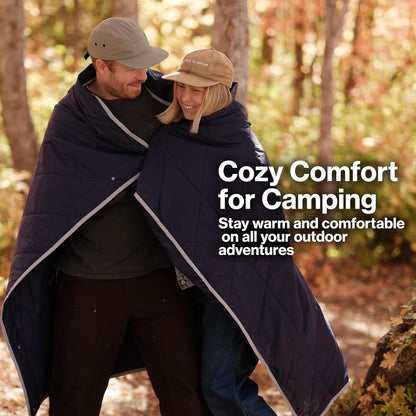 Gravel Layover Travel Blanket – Compact, Warm, and Packable with Carry Pouch (Stone)