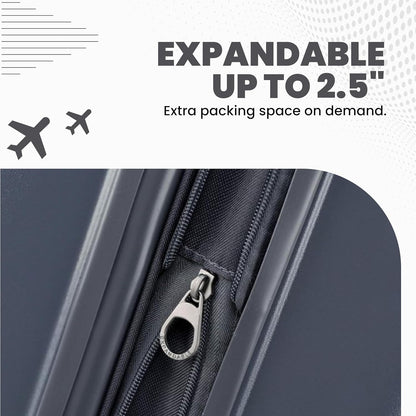 Spyder Carve 20 Inch Carry On Expandable Hardside Upright Suitcase with 360° Spinner Wheels, TSA Approved Lock, Gray