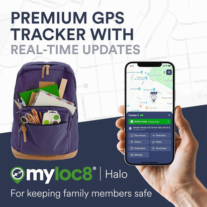 Highly Precise GPS Tracker for Keys, Backpack, Luggage & Kids – Built-in SIM, SOS Button - Smart Tag with Real-Time Tracking, Waterproof, iOS & Android Locator Device (Subscription Required)