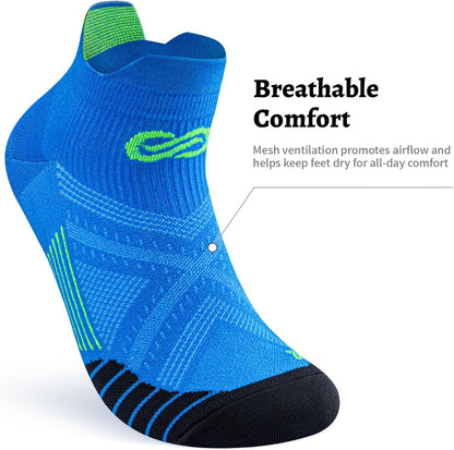 PAPLUS Ankle Compression Sock for Men and Women 2/4/6 Pairs, Low Cut Compression Running Sock with Ankle Support