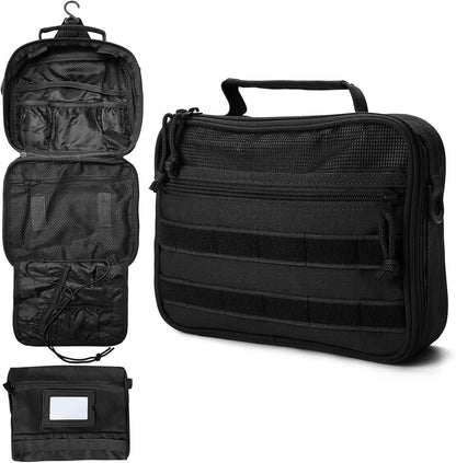 VELVEBAG Mens Toiletry Travel Bag Hanging Toiletry Bag Toiletry Bag Shaving Bag for Men Travel for Cosmetic,Toiletries,Accessories Black
