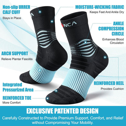 NEENCA Medical Compression Socks—2 Pairs, Ankle Socks for Injury Recovery, Pain Relief, Swelling, Sport Protection 20-30 mmHg