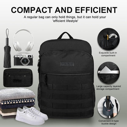 Wrangler Tradesman Backpack, Water Resistant Casual Daypack for Travel Work School, Unisex Laptop Backpack with Notebook Sleeve