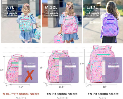 mibasies Girls Backpack: Large Kids Backpack Girls for Elementary School with Laptop Compartment - Mermaid Tail