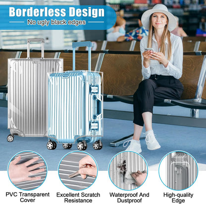 Yotako Clear PVC Suitcase Cover Tough Protector, 28 Inch Luggage Covers for Wheeled Suitcase 28"