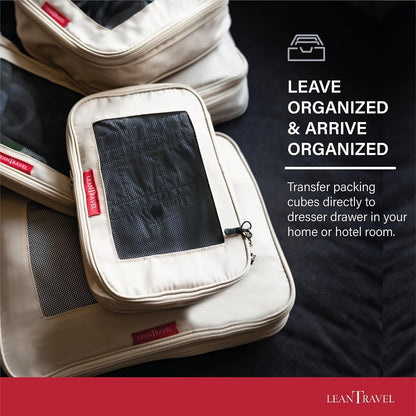Compression Packing Cubes for Travel Organizers with Double Zipper, LeanTravel