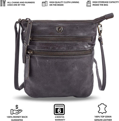Crossbody Sling Bag for Women Small Real Leather Purse Vintage Travel Crossover Shoulder Bag Handmade