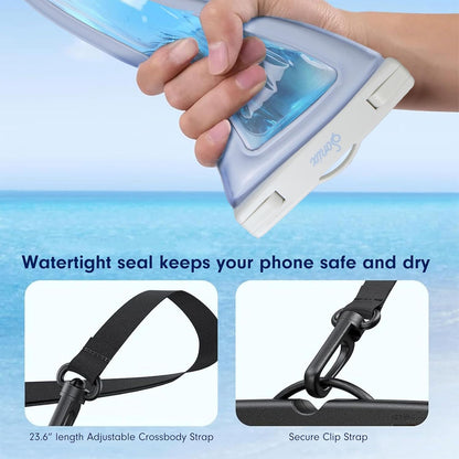 Sonix Waterproof Phone Pouch - Floating Phone Case Dry Bag w/Crossbody Lanyard - Beach Cruise Travel Essentials - Compatible w/All Devices, Touchscreen Friendly | Patchwork Cottage