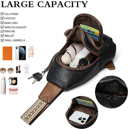 Sling Bag Crossbody Bags for Women Small Cross Body Bag Fanny Packs Chest Sling Purse for Daily Travel Leisure Sport