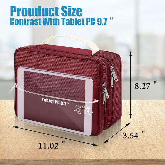 SELLYFELLY Electronics Travel Organizer, Double Layer Cable Organizer Bag Watreproof Electronics Accessories Storage Bag for Cord, Charger, Phone, Power Bank, Hard Drive