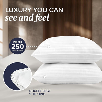 Beckham Hotel Collection Euro Size Throw Pillows (Set of 2), 26 x 26 Down Alternative Pillow Insert for Bed, Couch, and Sofa