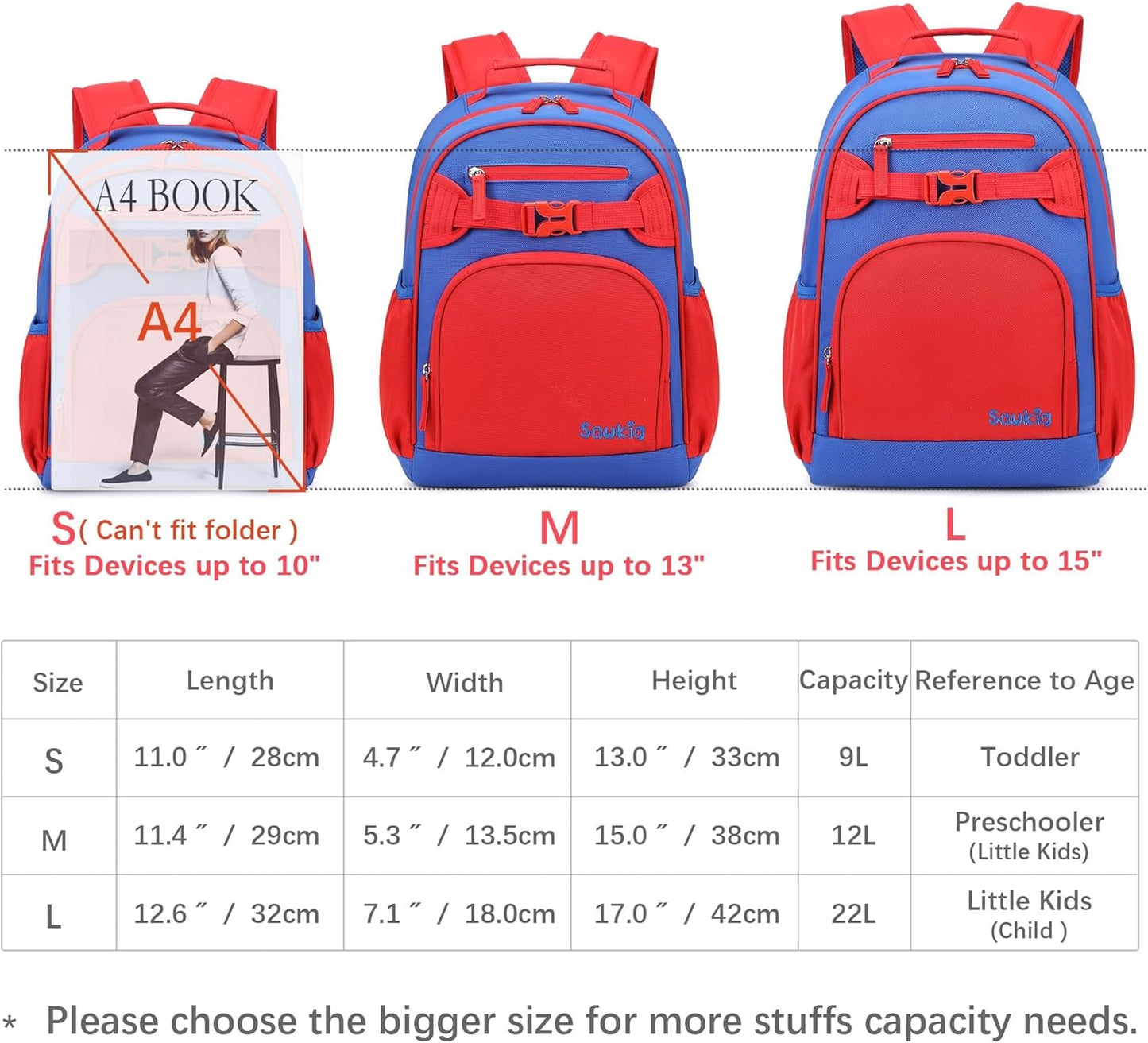 Cute Mini Toddler Backpacks for Boys 2-4 Little Kids Backpack Preschool Bookbag (Red Navy Blue)