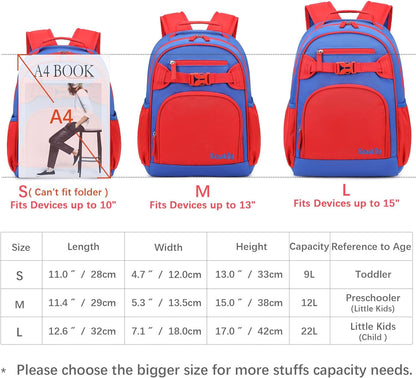 Cute Mini Toddler Backpacks for Boys 2-4 Little Kids Backpack Preschool Bookbag (Red Navy Blue)