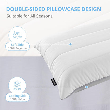 EGOHOME Cooling Memory Foam Pillow for Neck and Shoulder Pain,Two Firmness with Washable & Reversible Cover, Standard Size,1 Pack 4",CertiPUR-US