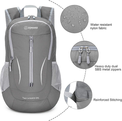 ZOMAKE Ultra Lightweight Packable Backpack 25L, Foldable Hiking Backpacks Water Resistant Small Folding Daypack for Travel(Dimgray NEW)