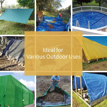 GUARD SHIELD Tarp Green 8x8 Feet Multi Purpose Waterproof Poly Tarp Cover 5mil (2-Pack)