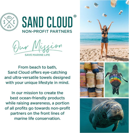 Sand Cloud Turkish Beach Towel - Sand Free - 100% Organic Turkish Cotton Yarn - Quick Dry Towel for Beach, Picnic Blanket or Throw - As Seen on Shark Tank - Boho (Purple)