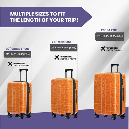 Spyder Matrix 25 Inch Medium Checked Luggage Expandable Hardside Upright Suitcase with 360° Spinner Wheels, TSA Approved Lock, Orange