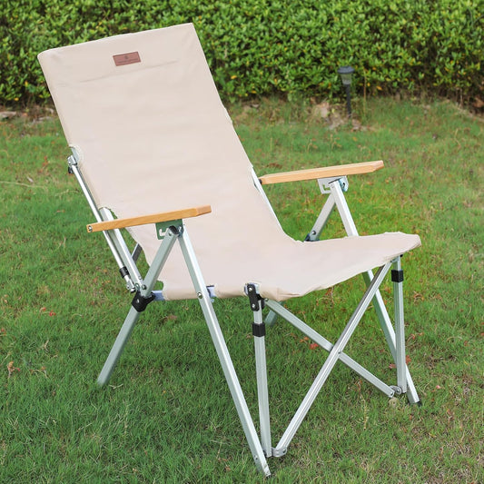 Folding Camping Chair Portable Chairs for Adults Adjustable High Back Outdoor Comfortable Chair with Storage Bag