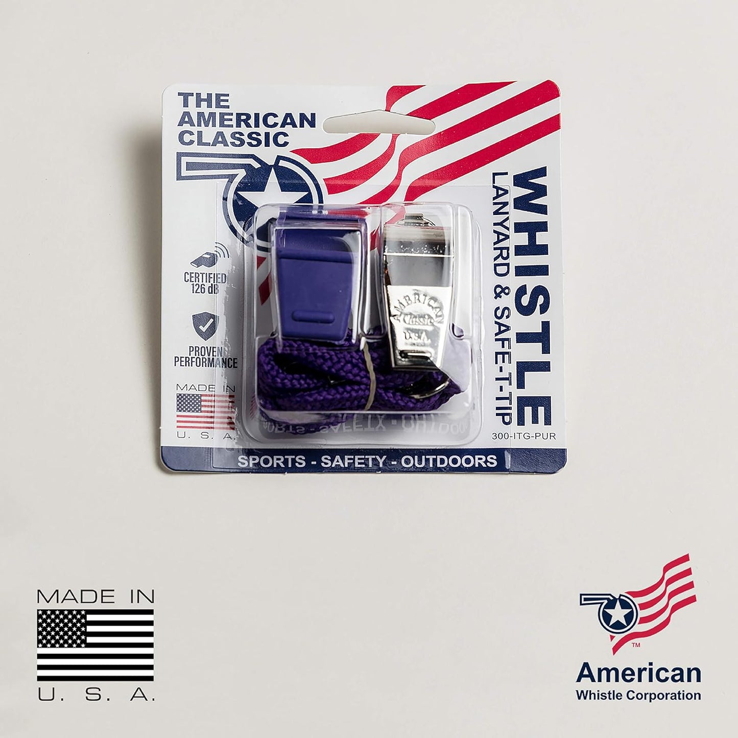 American Whistle Corporation American Classic Whistle - 126 db Solid Brass Whistle with Paracord Lanyards and Safe-T-Tip - Made in America