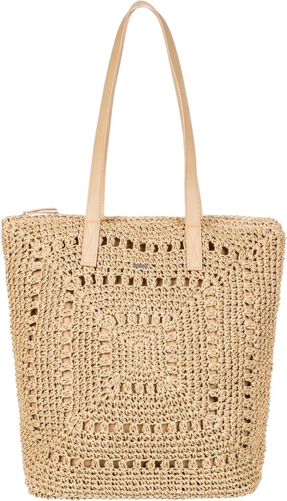 Roxy Women's Beach Tote Bag | Travel | Vacation | Straw | Lightweight | Breathable