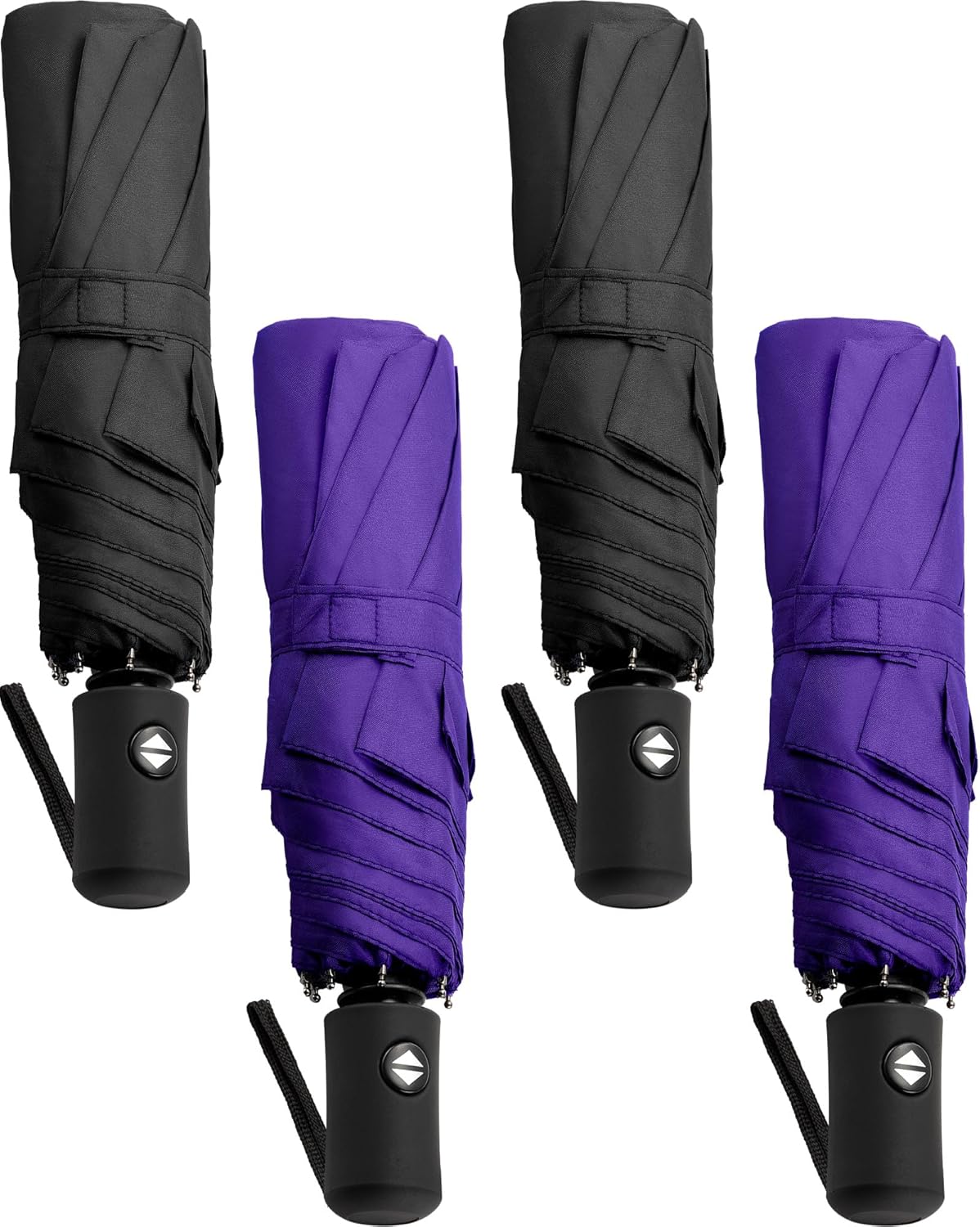 Yahenda 4 Pack Windproof Travel Umbrellas Bulk Automatic Open and Close Umbrella Folding Rain Umbrella for Men Women