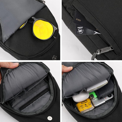WATERFLY Small Crossbody Sling Backpack Anti Theft Backpack for Traveling Chest Shoulder Bag