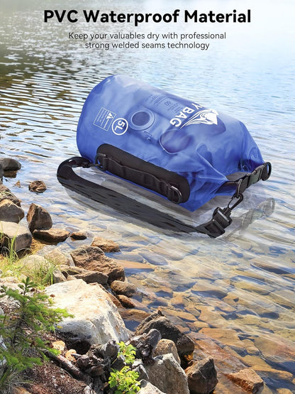HEETA Dry Bag Waterproof for Women Men, 5L/10L/20L/30L/40L Roll Top Lightweight Dry Storage Bag Backpack with Phone Case for Travel Swimming Boating Kayaking Paddle Board Camping Beach Accessories
