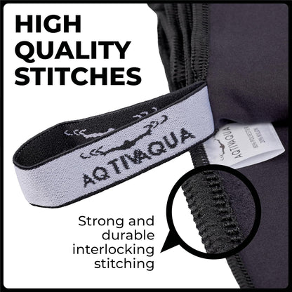 AqtivAqua Quick Dry Towel - Lightweight Microfiber Travel Towel w/Bag - Fast Drying Towel Set for Camping, Beach, Pool, Gym, Backpacking, Sports, Yoga & Swim Use, Hiking (Black, M:24"x40")
