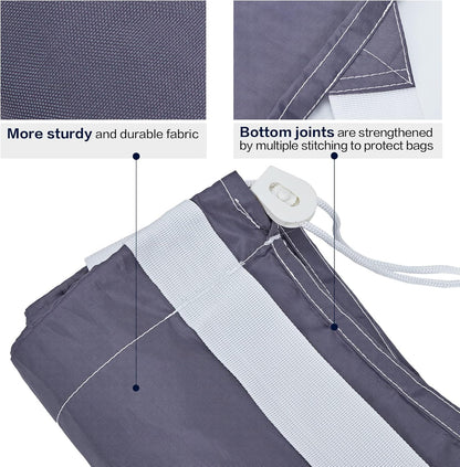 HOMEST 2 Pack XL Nylon Laundry Bag with Strap Machine Washable Large Dirty Clothes Organizer Easy Fit a Laundry Hamper or Basket Can Carry Up to 4 Loads of Laundry Grey