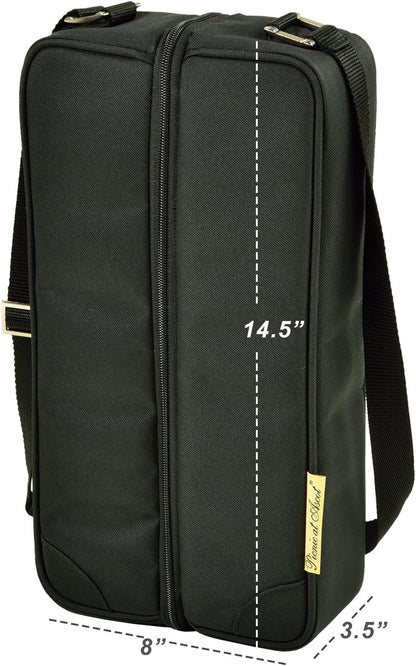 Picnic at Ascot Insulated Wine Tote with 2 Wine Glasses, Napkins and Corkscrew -Designed & Assembled in the USA