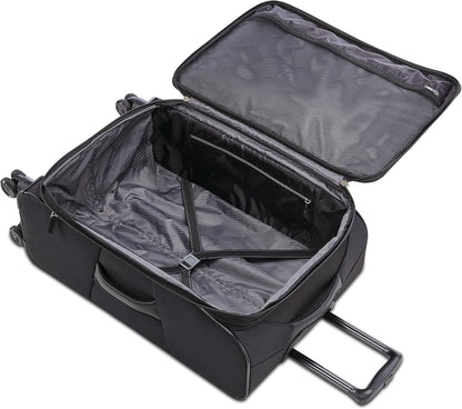 American Tourister 4 KIX 2.0 Expandable Softside Luggage with Spinner Wheels, 24 SPINNER, BLACK