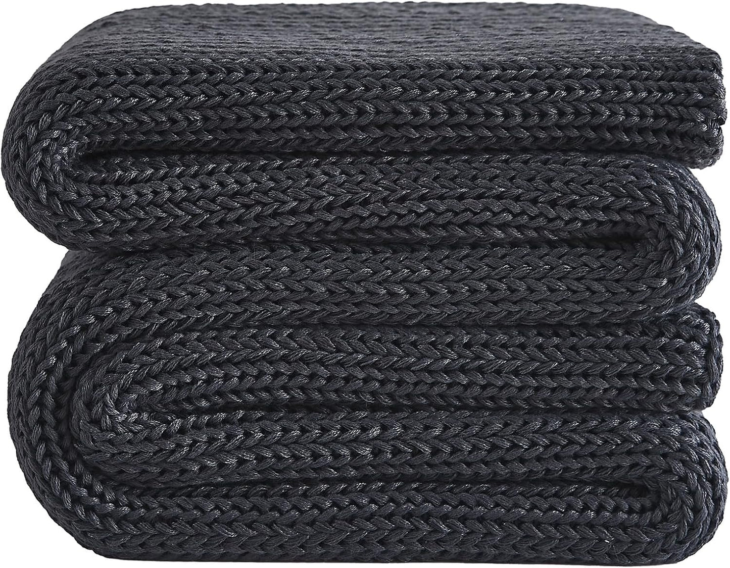 L'AGRATY Knitted Weighted Blanket - 60"x80" 20lbs Cooling Chunky Knit Heavy Blanket for Adults Braided Crochet Throw Thick Cable Yarn Knit Decorative No Beads Evenly Weighted Machine Washable