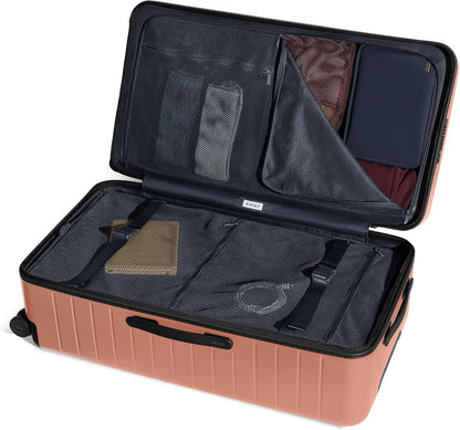 Away Large Trunk Luggage, 31 Inch Hardside Suitcase with Spinner Wheels, Lightweight & Durable, TSA Lock, Ideal for Long Trips, Clay Pink