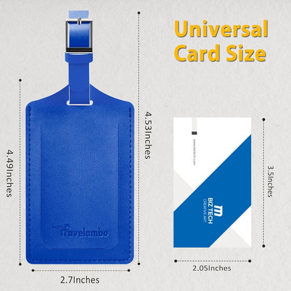 Travelambo Luggage Tags for Suitcases Faux Leather Privacy Protection 16 Pack Bag Tags Travel Accessories Essential, Fresh Blue