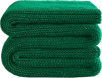 L'AGRATY Knitted Weighted Blanket - 48"x72" 15lbs Cooling Chunky Knit Heavy Blanket for Adults Braided Crochet Throw Thick Cable Yarn Knit Decorative No Beads Evenly Weighted Machine Washable