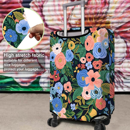 Travel Luggage Cover Suitcase Protector Fits 18-32 Inch Wheel Covers PatternedTravel Related Items Flower Luggage Protector Elastic XL