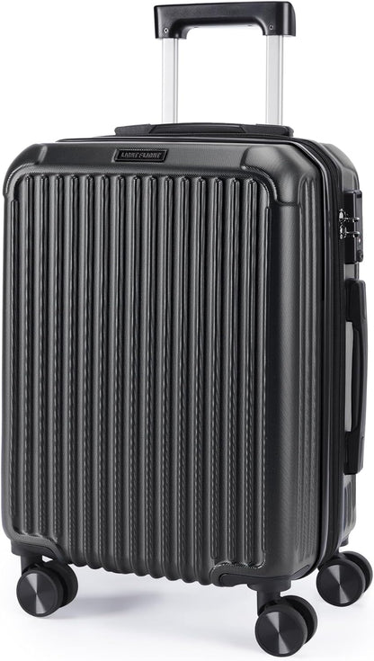 LIGHT FLIGHT Carry On Luggage 22x14x9 Airline Approved, Durable Hard Shell Carry On Suitcases with Wheels, Expandable Hardside Lightweight Travel Luggage with TSA Lock 20 Inch Carry on, Black