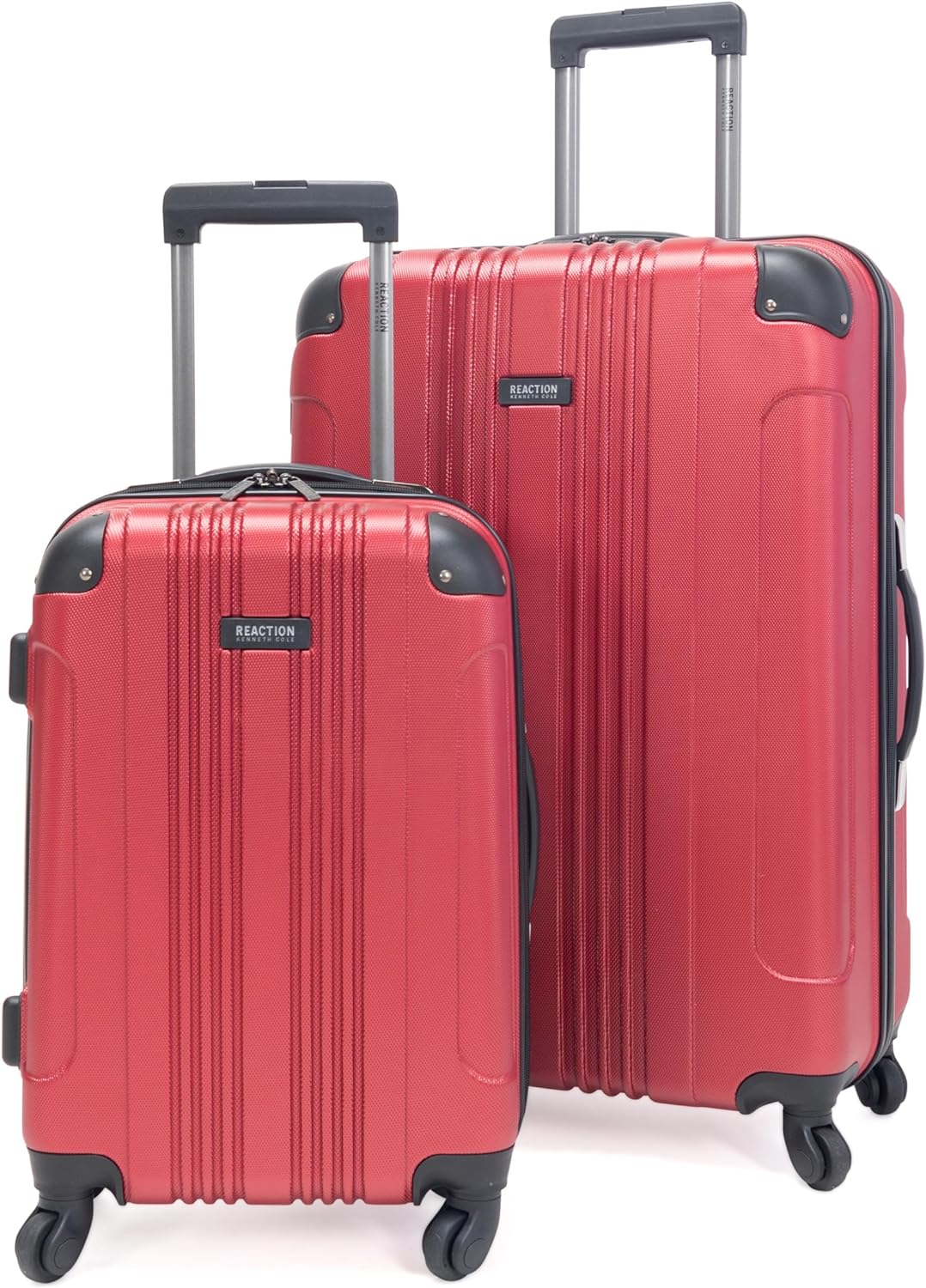 Kenneth Cole REACTION Out of Bounds Lightweight Hardshell 4-Wheel Spinner Luggage, Scarlet Red, 2-Piece Set (20" & 28")