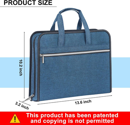 SEEKIND Accordian File Organizer with Handle,26 Pockets Expanding File Folder, Portable Cloth Document Organizer Accordion File Keeper for Letter Size / A4 File, for Office, School-Teal