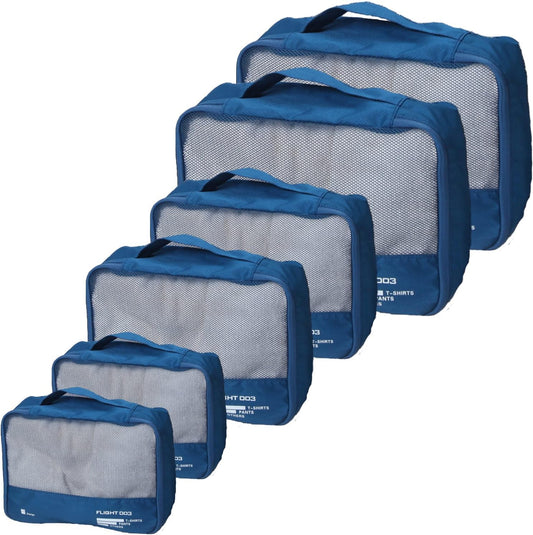 Packing Cubes Set Travel Luggage Organizers Suitcase Lightweight Accessories Navy Blue