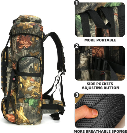 King'sGuard 70L Camping Hiking Backpack Tactical Backpack Military Molle Rucksack Backpack for Outdoor