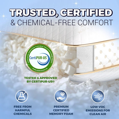 Royal Therapy Queen Memory Foam Pillows 4-Pack - Shredded Memory Foam Pillow for All Sleep Positions - Medium Firm Pillow with Adjustable Loft, Bamboo Rayon Cover, CertiPUR-US, Oeko-TEX Certified